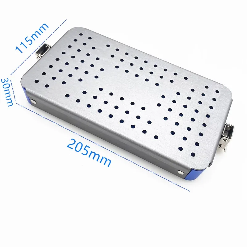 

Disinfection Box Sterilization Tray Case Aluminum Sterilization Box Dental Eye Surgical Instrument with Silicone Pad