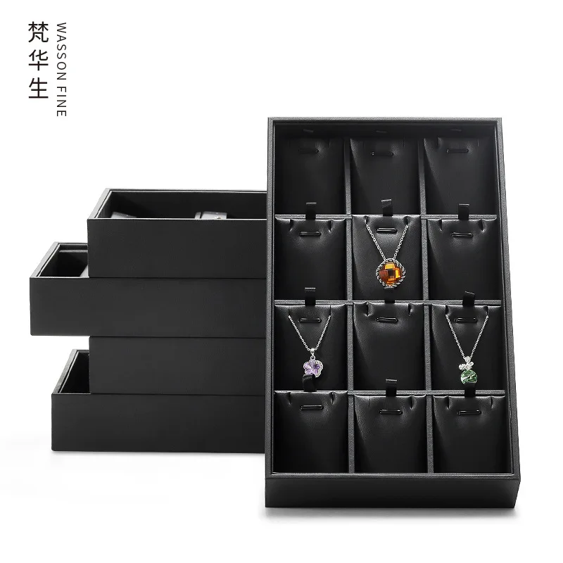 Jewelry box large capacity storage box Necklace Pendant ring box Earrings flip display plate jewelry boxes and packaging