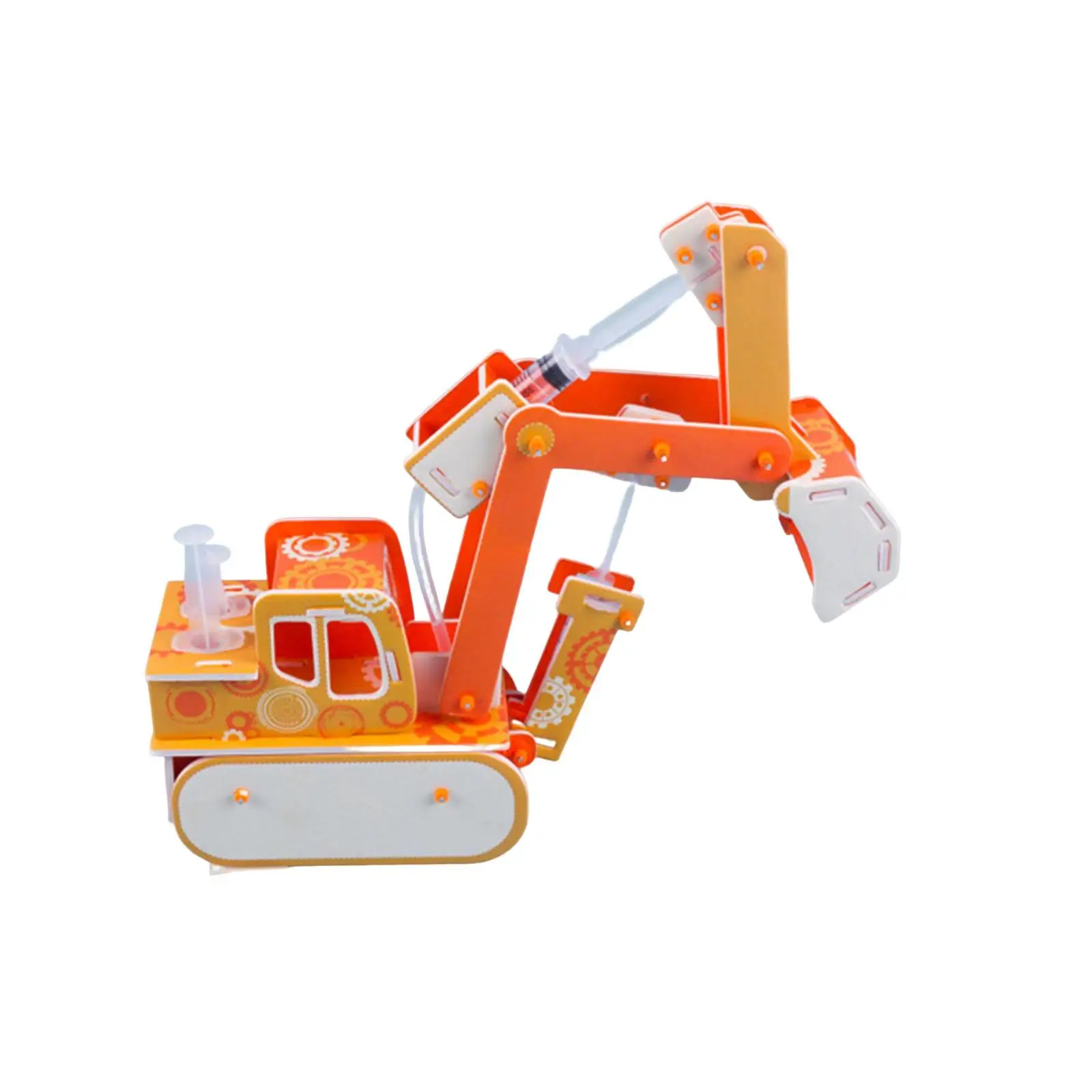 Wooden Hydraulic Excavator Model DIY Engineering Assembly for Motor Skills