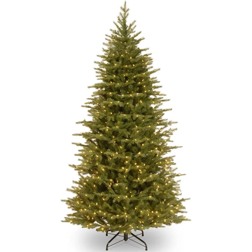 

Company Pre-Lit 'Feel Real' Artificial Slim Christmas Tree, Green, Nordic Spruce,Dual Color LED Lights, Includes Stand, 7.5 feet