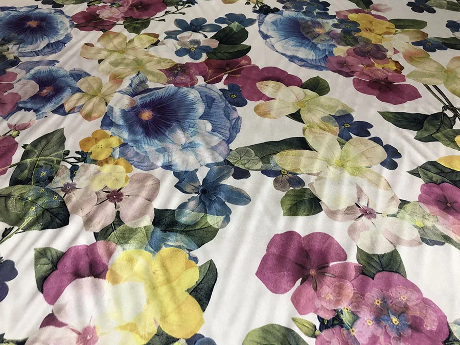 

40 Momme Heavy High Quality Real Silk Satin Fabric Sweet Flower Digital Inkjet Designer