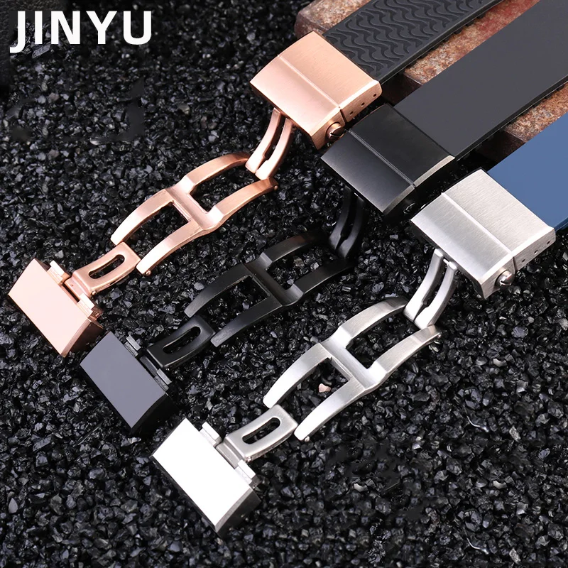 For Ulysse Nardin Silicone Rubber Watch Band 263 DIVER Curved End strap Black Brown Blue Waterproof belt watch Bracelets 22mm