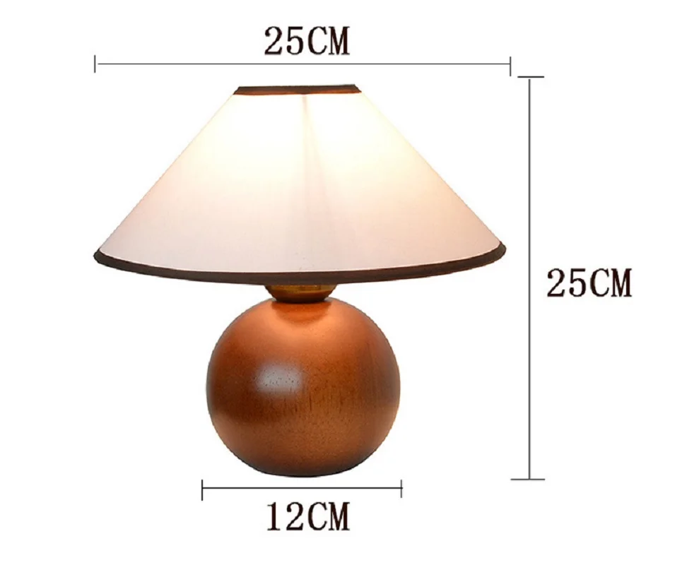 JOYLOVE Lampu Meja Kayu Solid Lampu Gaya Amerika Lampu Meja Samping Tempat Tidur Belajar Kamar Tidur Cafe Antik Dekorasi Lampu Led