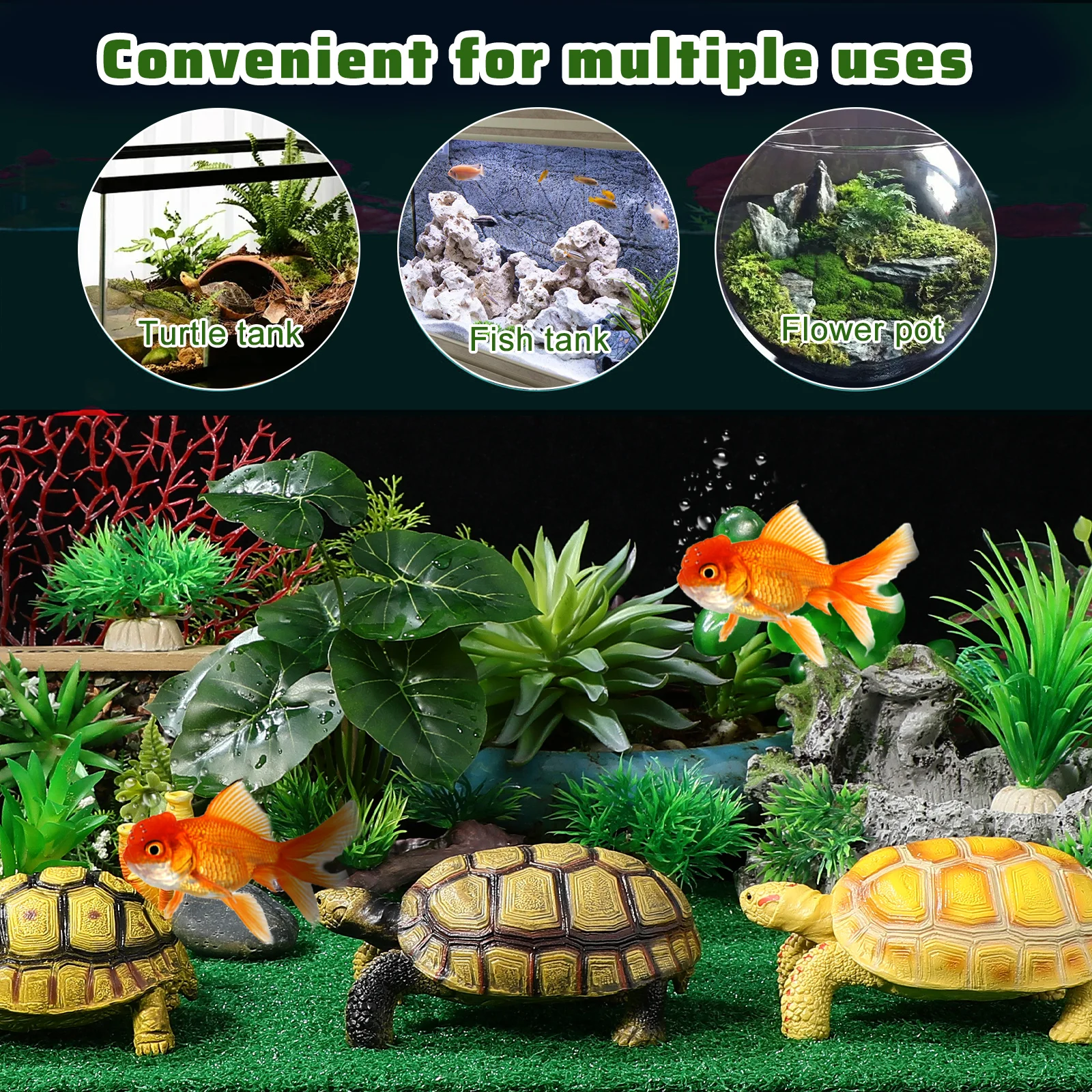 

Turtle Basking Turf Platform Fish Tank Lawn decor Simulated Turtle Climbing Turf Fish Tank Turtle Ramp Ladder micro Landscaping