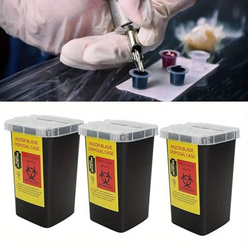 1PCS Sharps Biohazard Waste Disposal Box Medical Needles Tattoo Piercing Needles Dental Clinic Hospital Leak-Proof Collect Box image 2