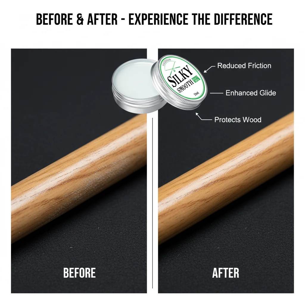 30ml Billiard Cue Shaft Wax with Cleaning Cloth, Wood Conditioner Polishing Cleaner, Silky Smooth Maintenance Kit for Pool Stick