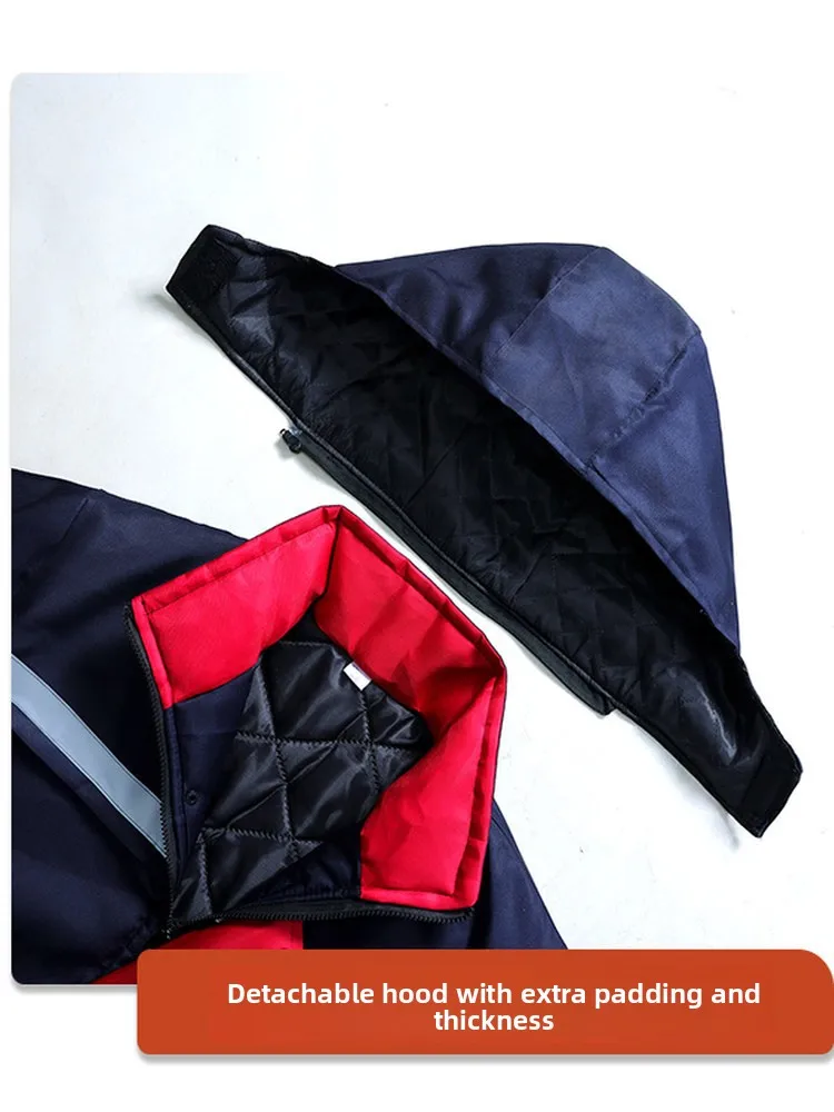 

Зимняя рабочая одежда Thiened для мужчин со светоотражающими полосками, утепленное хлопковое пальто для работы на строительной площадке, молодежный Sle