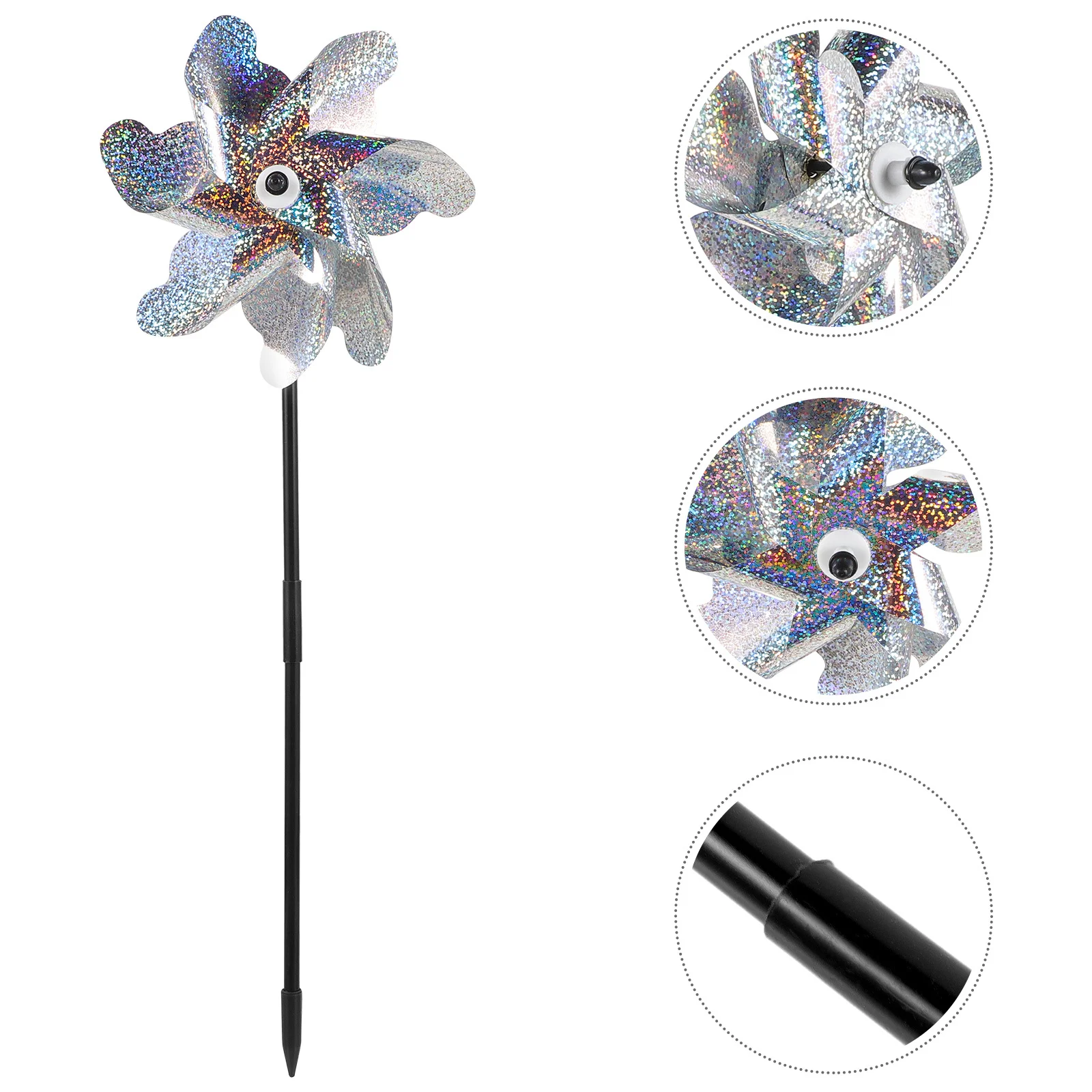 

10Pcs Spinner Bird Pinwheels Outdoor Yard Decorative Craft Rotating Windmill Bird Deterrent Lawn Ornament