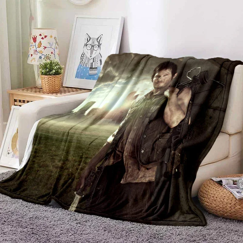 

Drama The Walking Dead Series Soft Throw Blanket Zombie Movie Printed Bedspread Sofa Couch Camping Cover Home Decor