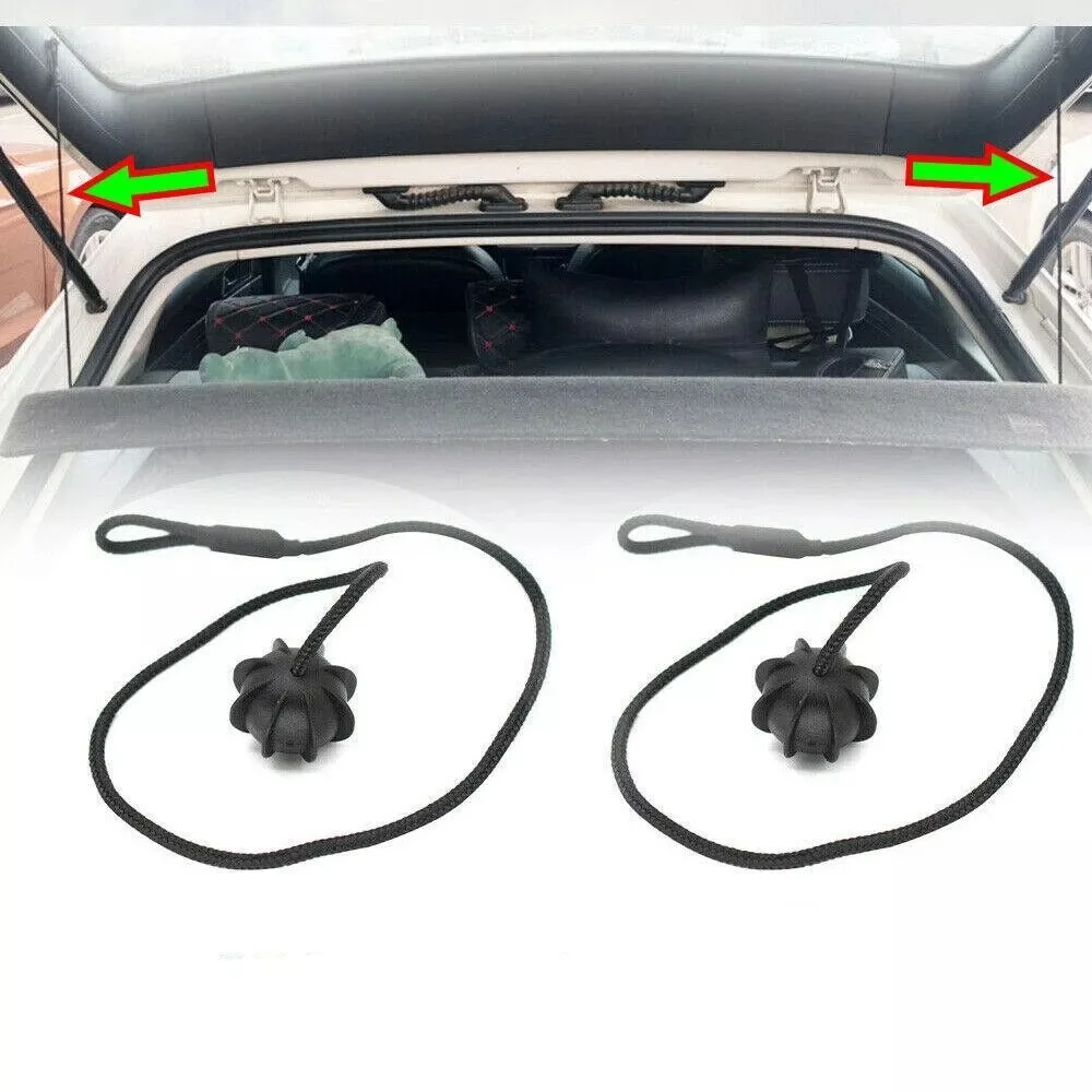 2Pcs Black Boot Parcel Shelf String Cord Nylon Car Accessories Parcel Shelf Strap String Rope