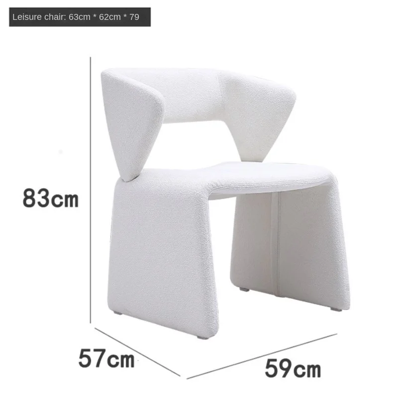 Italian Creative Design Of Teddy Velvet Material Can Be Used As A Light Luxury Leisure Dining Chair Bedroom Dressing Chair New