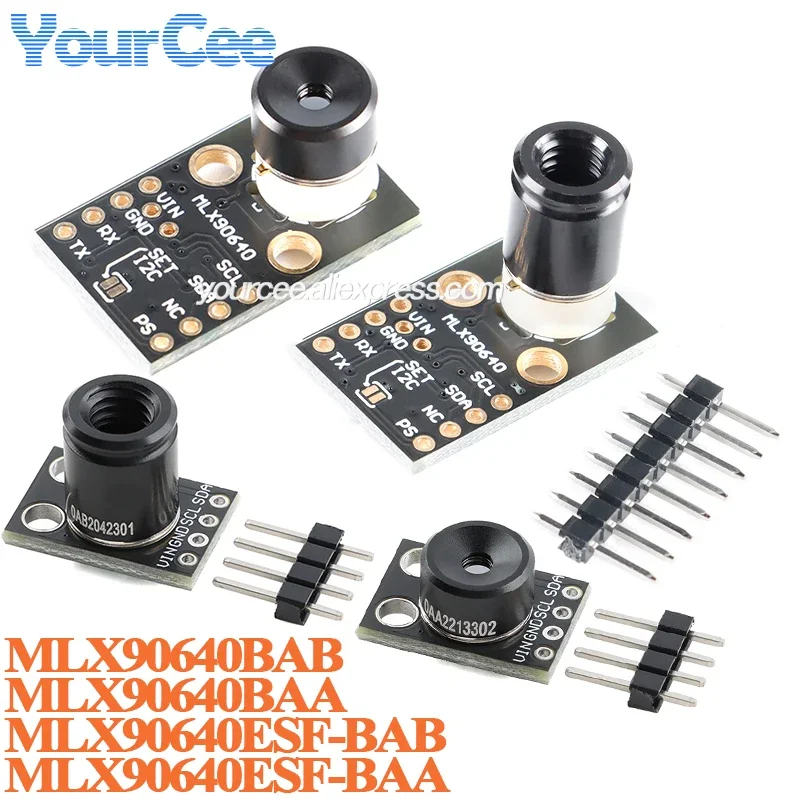Capteur de mesure de température infrarouge MLX90640BAB, MLX90640BAB IR 32*24 Capteur matriciel, imageur thermique, technologie GY-MCU90640 MLX90640