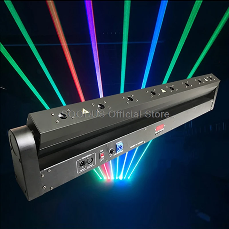 LED Lights Rotating DMX512 Voice Control 8 Eyes Stage Audience Atmosphere Beam Light for DJ KTV Wedding Party Disco Stage Show