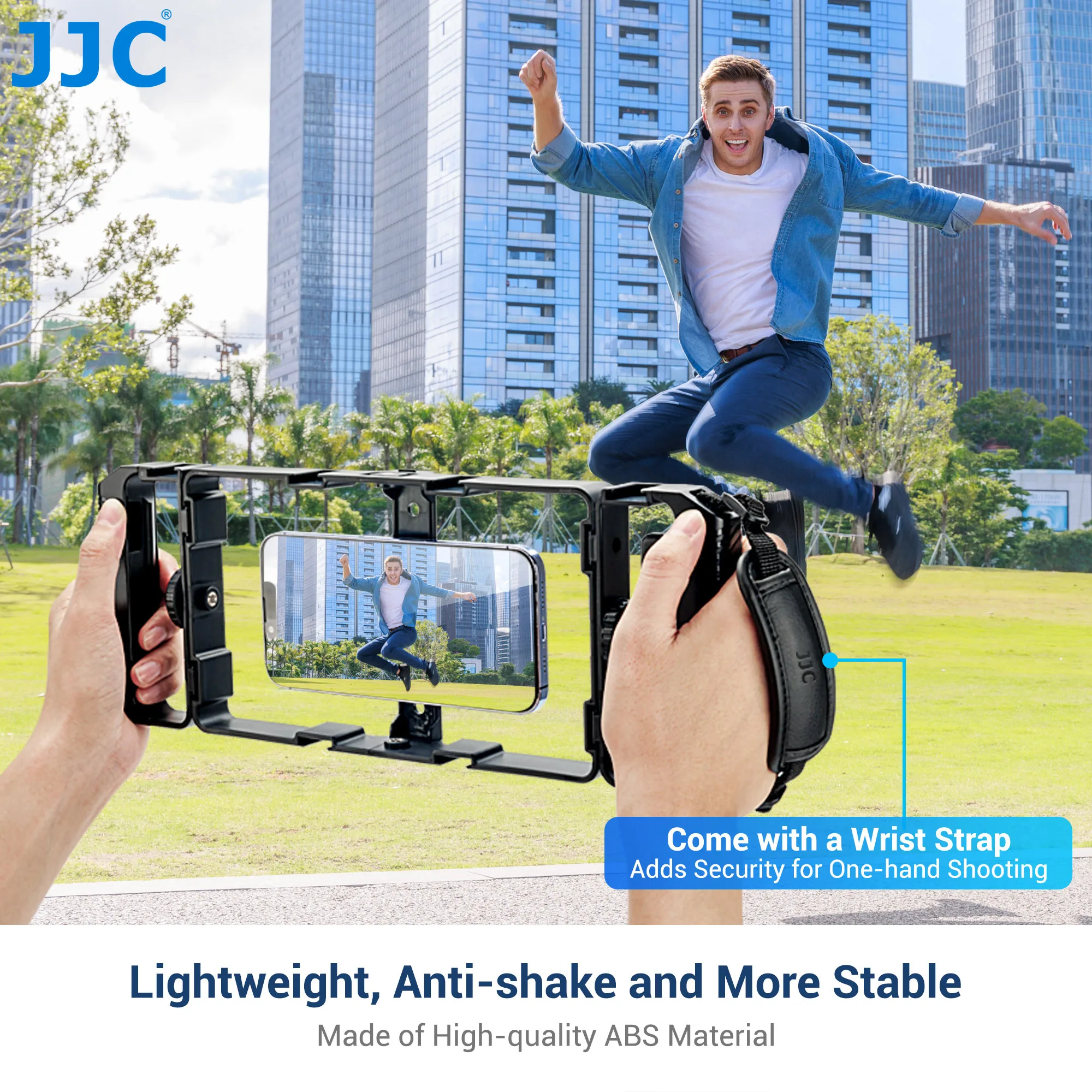 JJC Phone Cage Magnetic Smartphone Video Rig Kit with Remote Control Vlog Cage Stabilizer Gimbal for iPhone 15 14 13 Pro Max