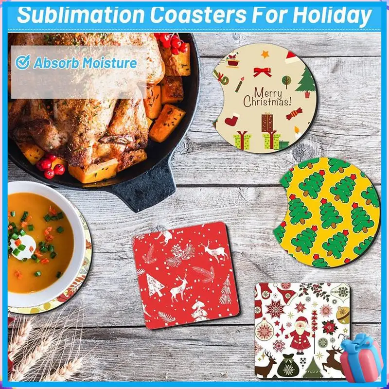 

Discount 128 PCS Sublimation Blanks Products, Christmas Ornaments Crafts Sublimation Kit , DIY Heat Printing Pattern Craft