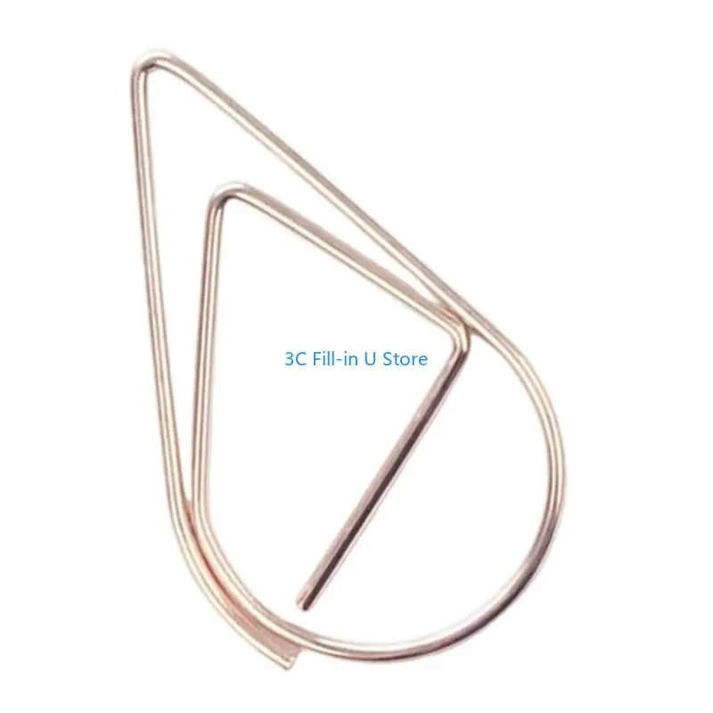 G8TA 100 PCS Nước thả hình dạng giấy clip kim loại clip dấu trang nhỏ