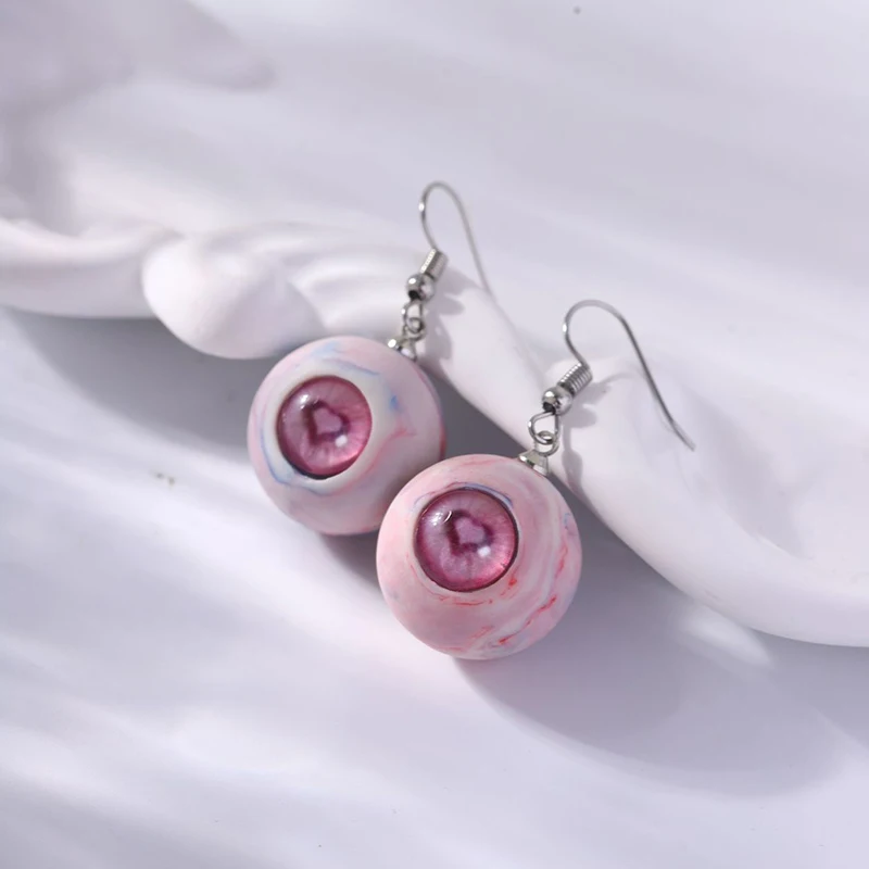 مضحك مقلة العين أقراط محاكاة 3D مقل العيون القوطية الأقراط قلادة تأثيري مجوهرات هدية #6