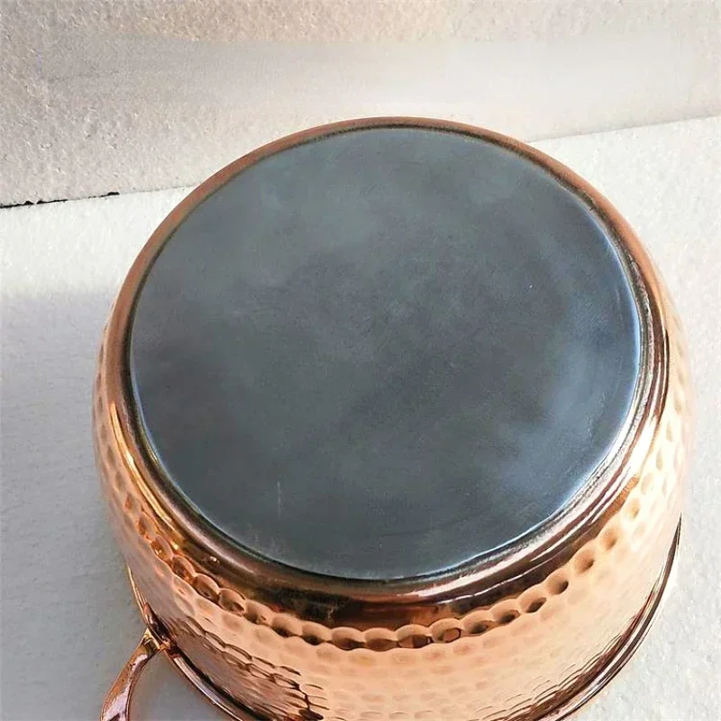 Retro Handmade Copper Cookware, Thickened Non-stick Binaural Soup Pot with Lid, Traditional Chinese Kitchen Essential