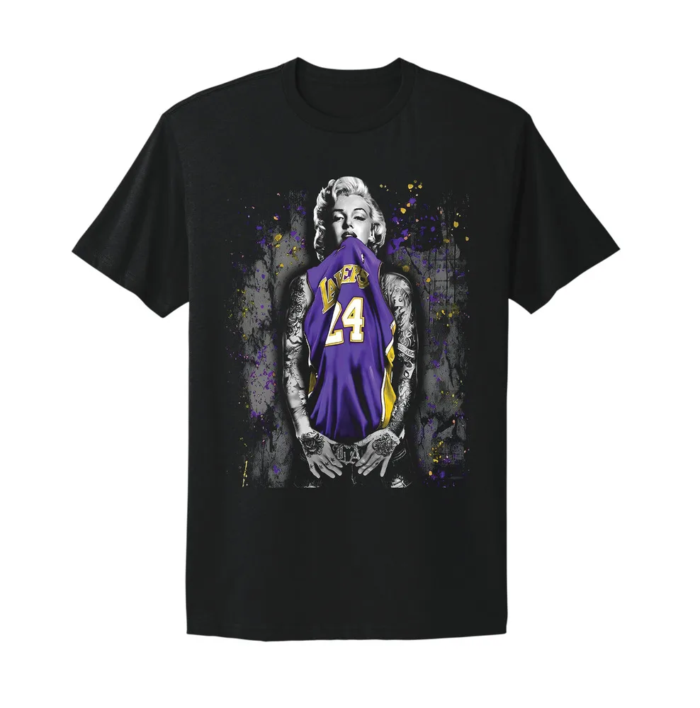 Marilyn   Los Angeles LA Lakers Black T-Shirt   T-shirts for Tees  tops Unisex Summer Short Sleeve