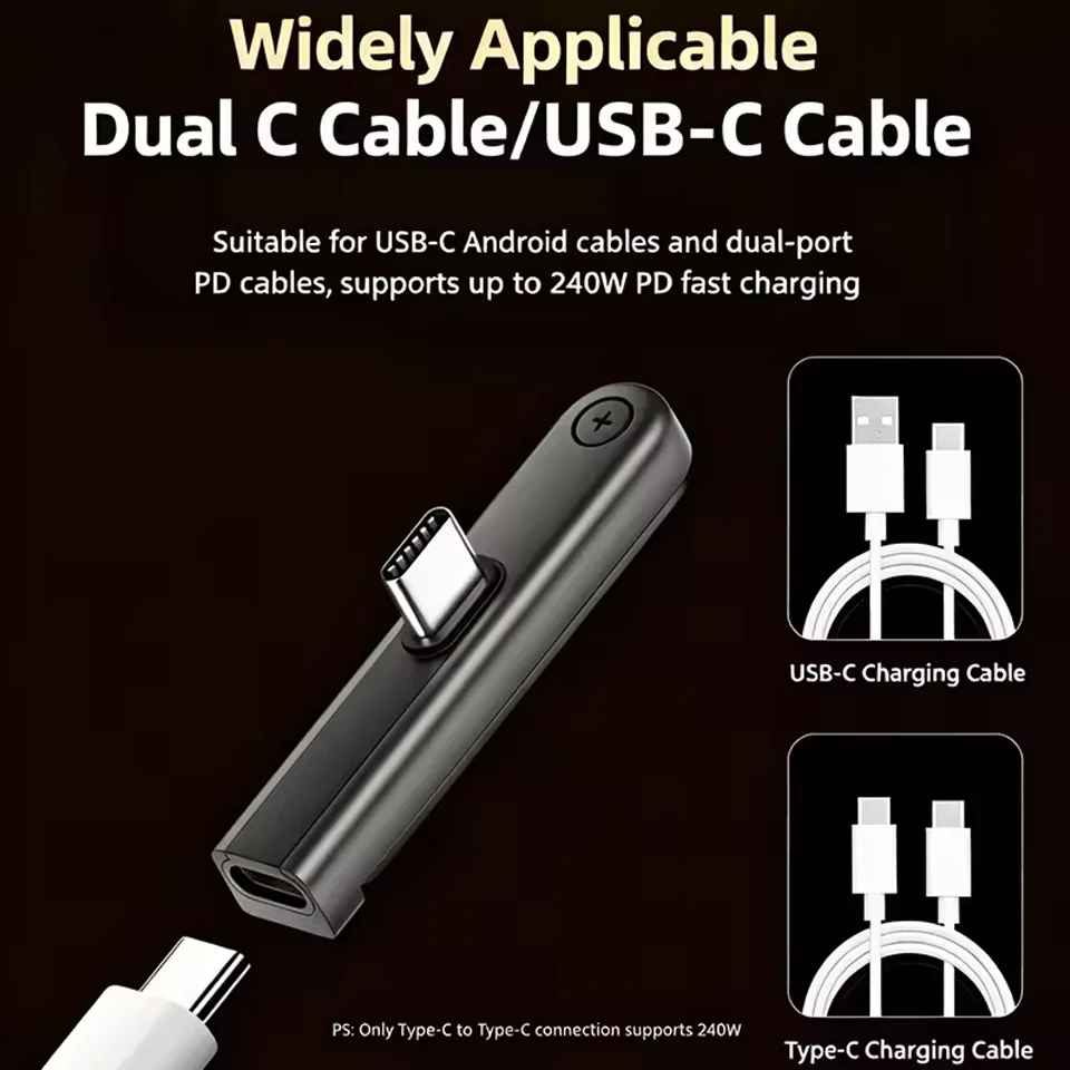 360 Degree 240W USB C to USB C Bracket Adapter Type C Fast Charging USB C Converter For iPhone 15 16 17 Samsung Fast Transfer