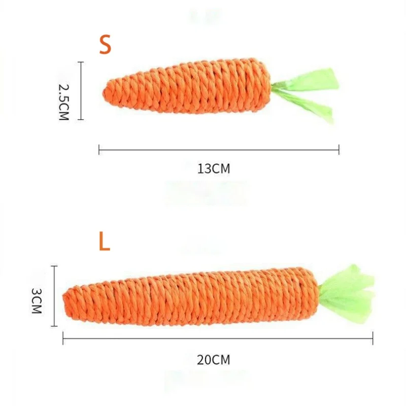 Cat Toy Carrot Sound Pet Products Bite Resistant Paper Rope Scratcher Clean Teeth Interactive Play Cat Carrot Chew Toy for Cat