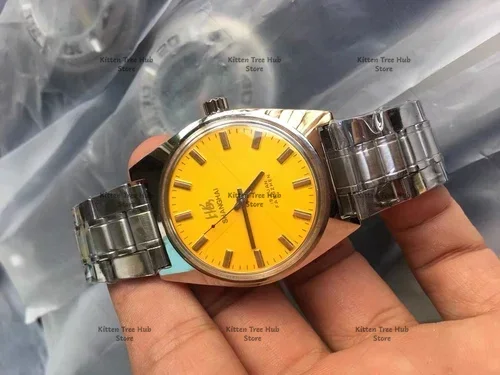 Colorful dial old watch, classic retro manual chain  mechanical movement pointer dial brand new