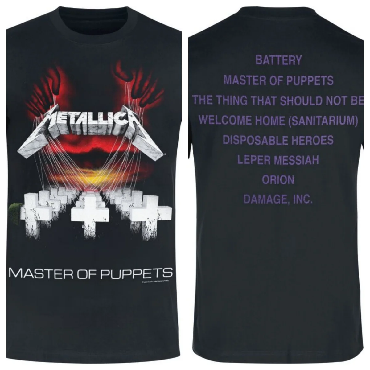Master Of Puppets - Heavyweight T-Shirt schwarz von Metallica für Männer und Frauen, Heavy Metal Rock Band Tee, Vintage Grafik Unisex Oberteil – Detail 3