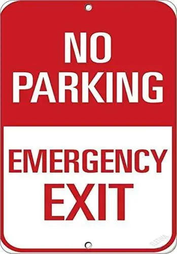 Street Sign Warning Plaque No Parking Emergency Exit Traffic Wall Art Decor Safety Warning Signs Office Sign Metal Sign Pla sign
