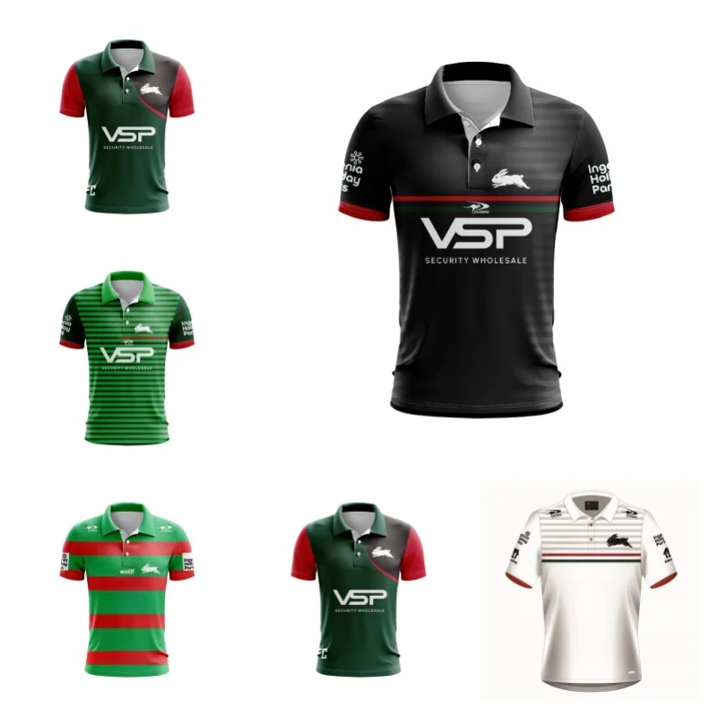 

2024 Adult POLO South Sydney Rabbitohs Home Away Home Training Rugby Jersey (Custom name and number )