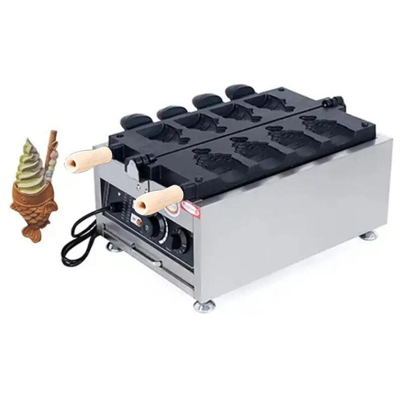 Electric Open Mouth Fish Shape Waffle Machine Ice Cream Filling Bread Fish Waffle Machine Korean Taiyaki Waffle Maker Machine