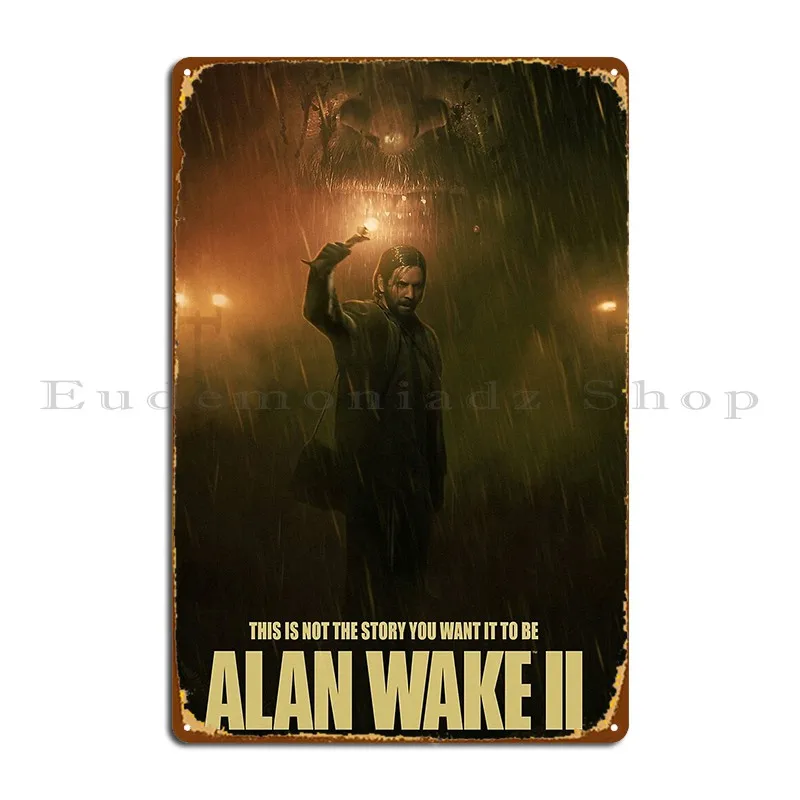 Alan Wake Rix 7 Metal Plaque Poster Custom Painting Garage Cave Cinema Tin Sign Poster