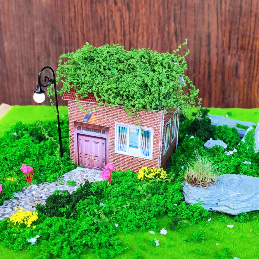 لتقوم بها بنفسك ديوراما محاكاة موس فاين نبات الخضرة نموذج شارع بناء المشهد اكسسوارات الديكور 6 جرام