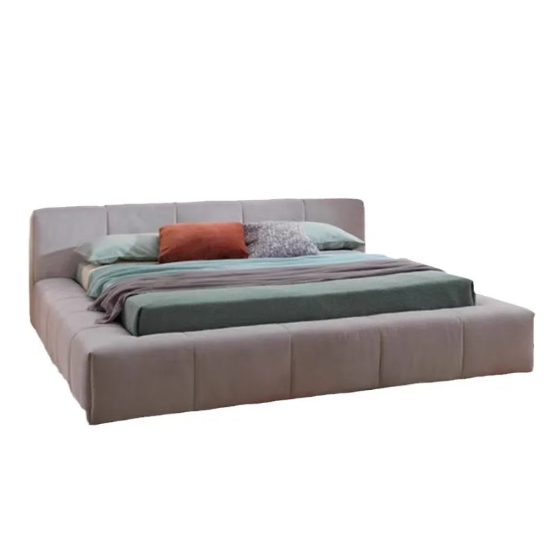 

Italian minimalist modern new master bedroom large bed matte cloth high-end large flat double bed