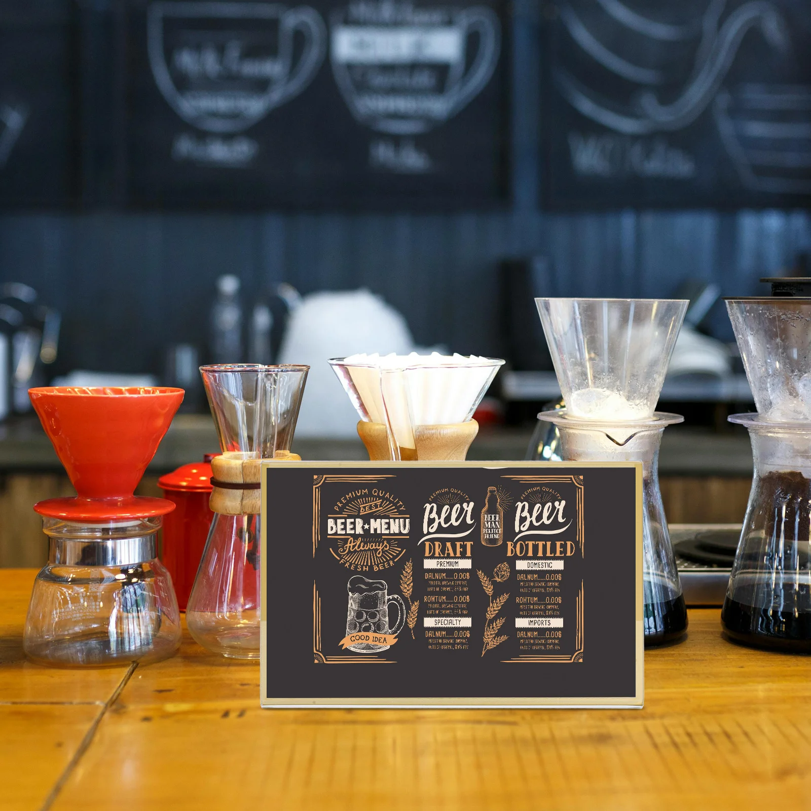 6Pcs Acrylic Sign Holder Clear L Shape Vertical Table Display Stand Slanted Back Paper Insert for Restaurant Office Wedding