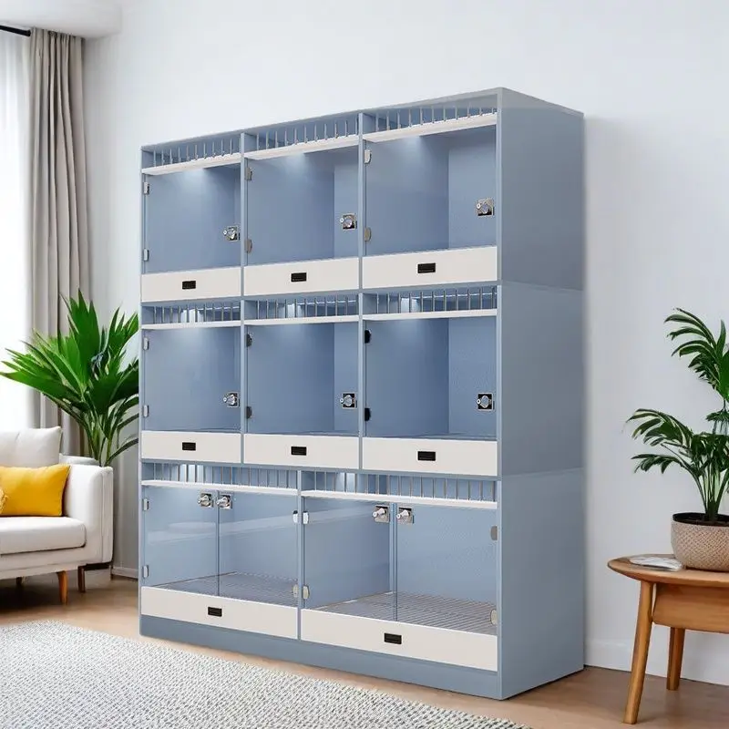 

Solid Wood Display Cabinet Foster Dog Villa Small Medium Teddy with Toilet Tray Dog Rabbit Cage