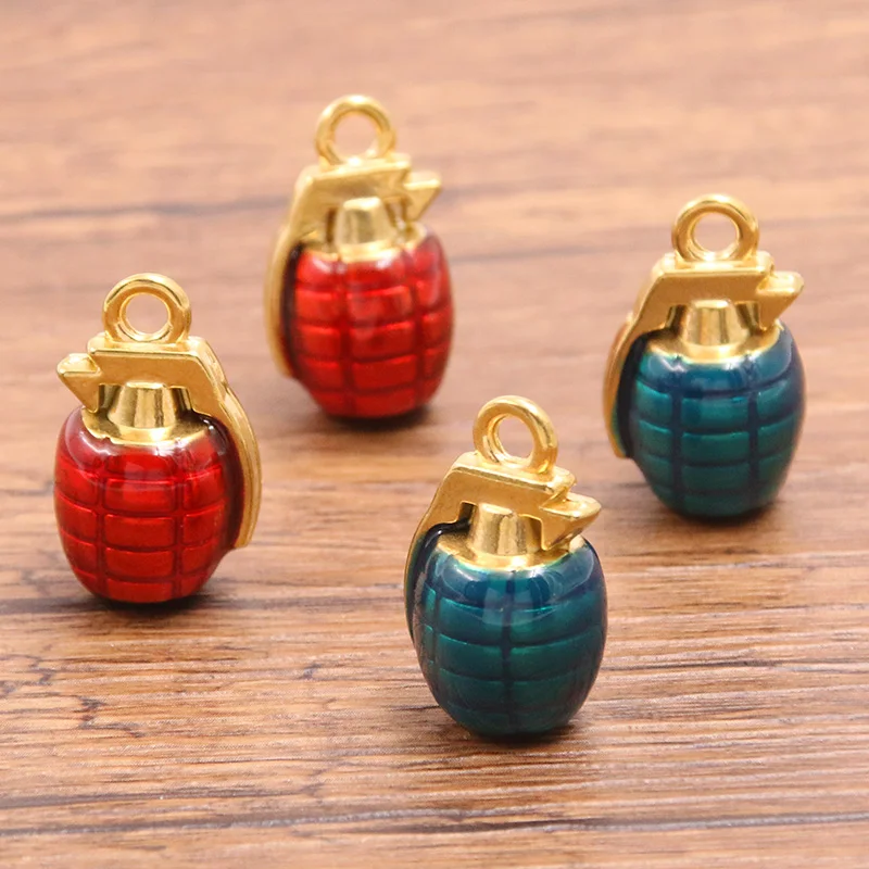 

2Pcs 14X23mm Stainless Steel Enamel Colored Drop Oil Hand Grenade Pendant DIY Earrings Bracelet Necklace Jewelry Making