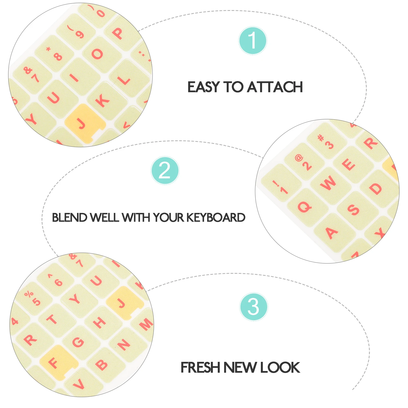 

2pcs Keyboard Stickers Universal English Letter Replacement For Laptop Computer Language Learning Black Lettering Decorative