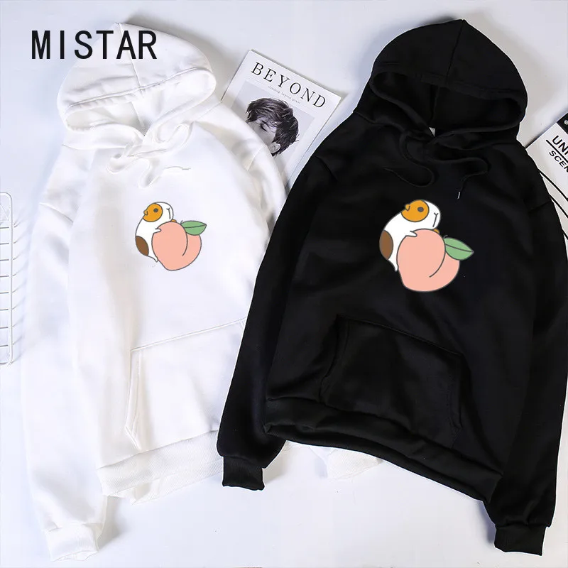 

Women Hoodies Print Peach Long Sleeved Kawaii Hamster Hoody Oversized Sweatshirt Fashion Tops cartoon Autumn Women Clothing