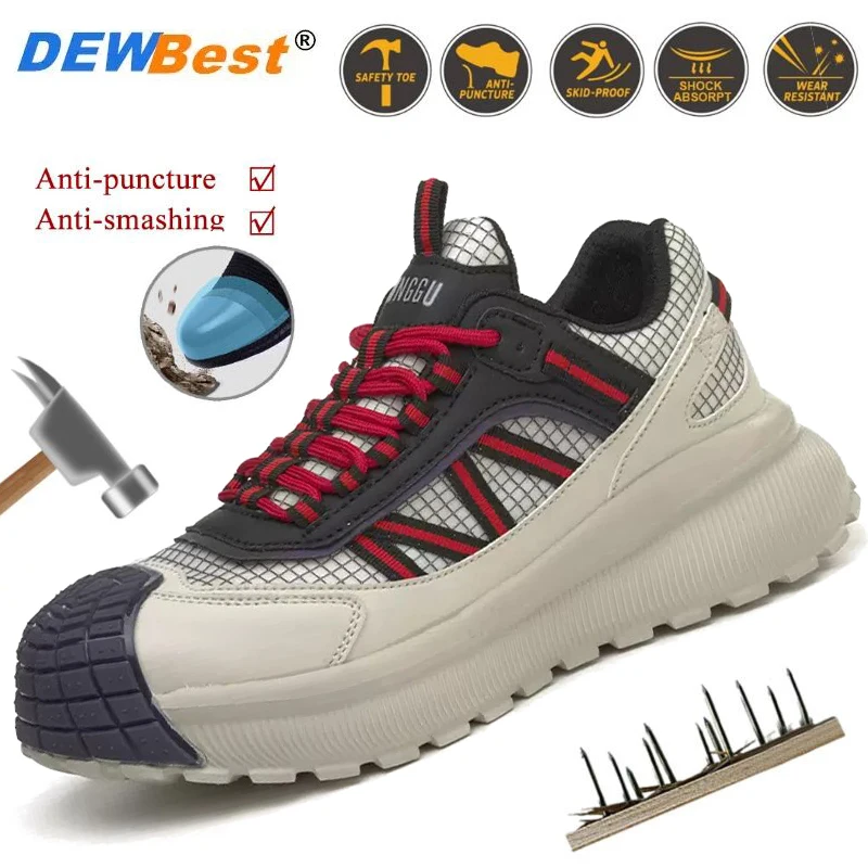 Men's Impact-Resistant and Puncture-Resistant Steel-Toe Shoes: Durable Safety Work Shoes for All Seasons