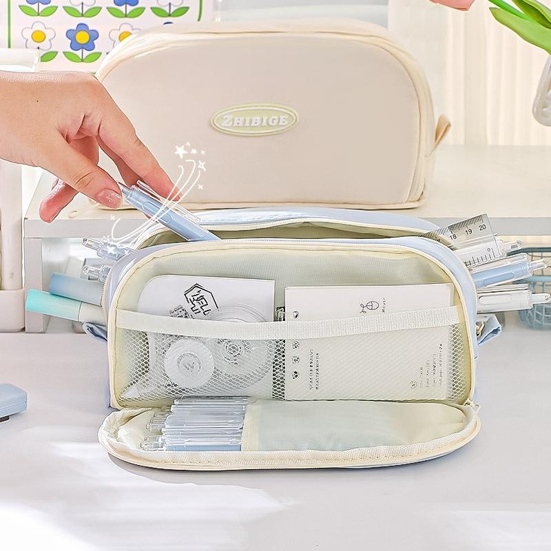  Simple Fashion Pencil Case With Large Capacity And Multiple Compartments – Practical School Supply For Students 
