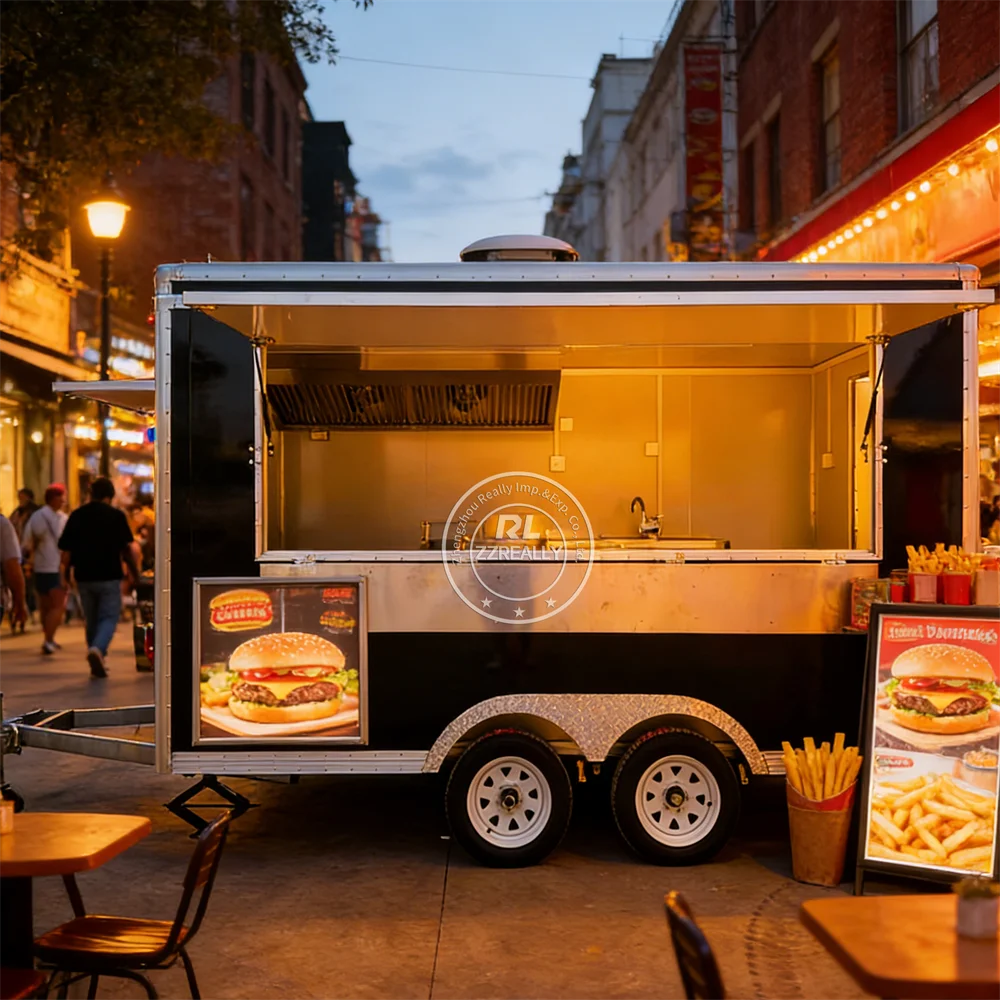 

Мобильный фургон для пиццы и барбекю, прицеп для мороженого, портативный фудтрак, фургон для бабл-чая и кофе с кухонным оборудованием