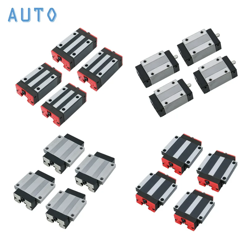 

New 4PCS HGH25CA HGW25CC Sliding Blocks Steel Cage Carriages Fit HGR25 Linear Guide Width 20mm Rail for CNC Milling Router