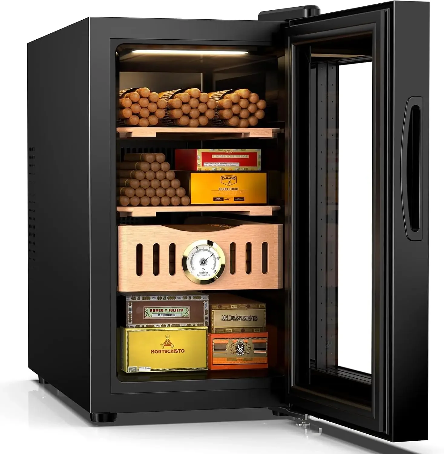 Bestselling25L Electric Humidor, 200 Counts Cigar Humidor Cabinet with Cooling Temperature Control, Electric Cooling Cigar Fridg