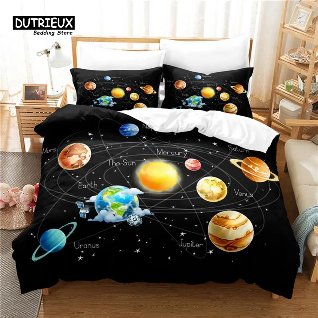 

Stars And Sky Bedding Set, 3Pcs Duvet Cover Set, Soft Comfortable Breathable Duvet Cover, For Bedroom Guest Room Decor