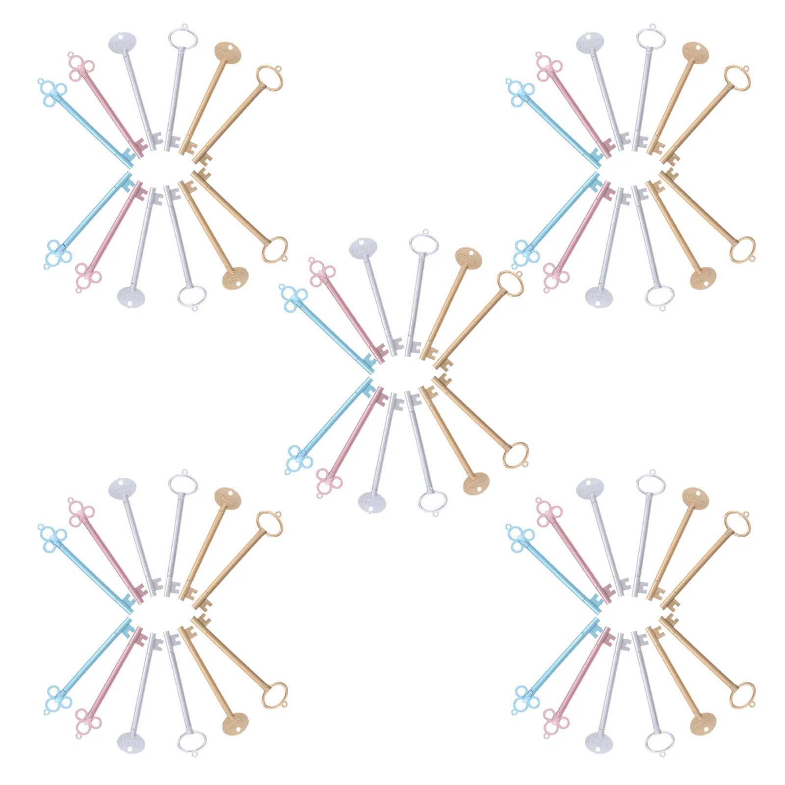 

60 шт. ручек с гелевыми чернилами в форме ретро-ключей, канцелярские товары в винтажном стиле для школы, офиса, заметок, рисования, письма, плавное письмо