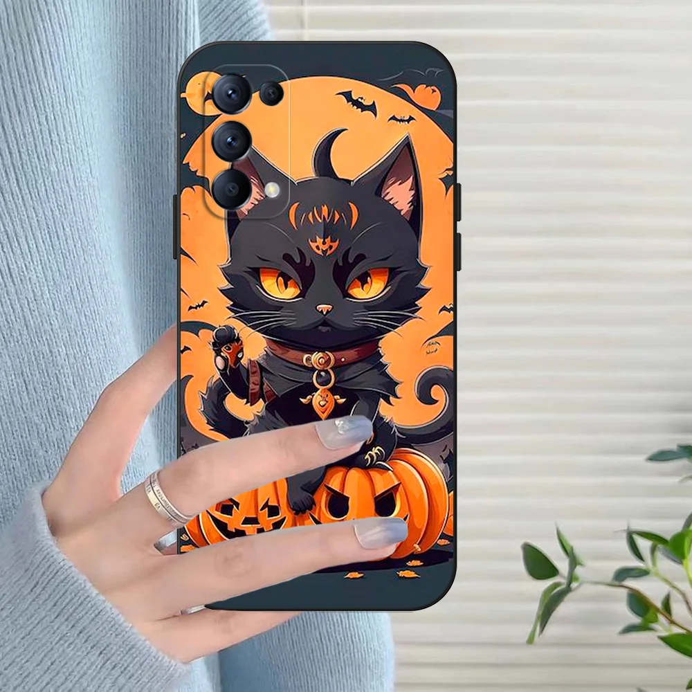 For Oppo Reno5 4G Case 6.4 inch CPH2159 Phone Case Soft Silicon Cover For Oppo Reno 5 4G black tpu case creative cute design