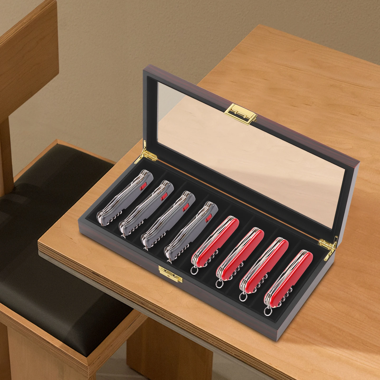 

15.7*7.5in Knife Display Case Organizer Knife Display Case Knife Storage Box For Knives Utility Knives Pocket Knives