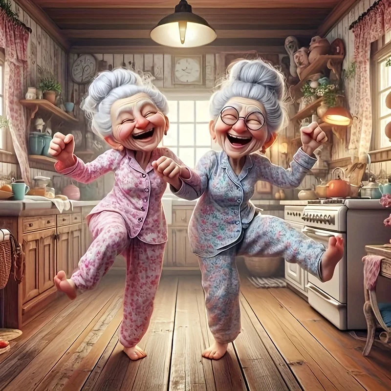 Cute Grandmothers Digital Oil Painting Paint By Numbers Kit Canvas Hand Drawing Picture Home Wall Decor Art Gift for Friend