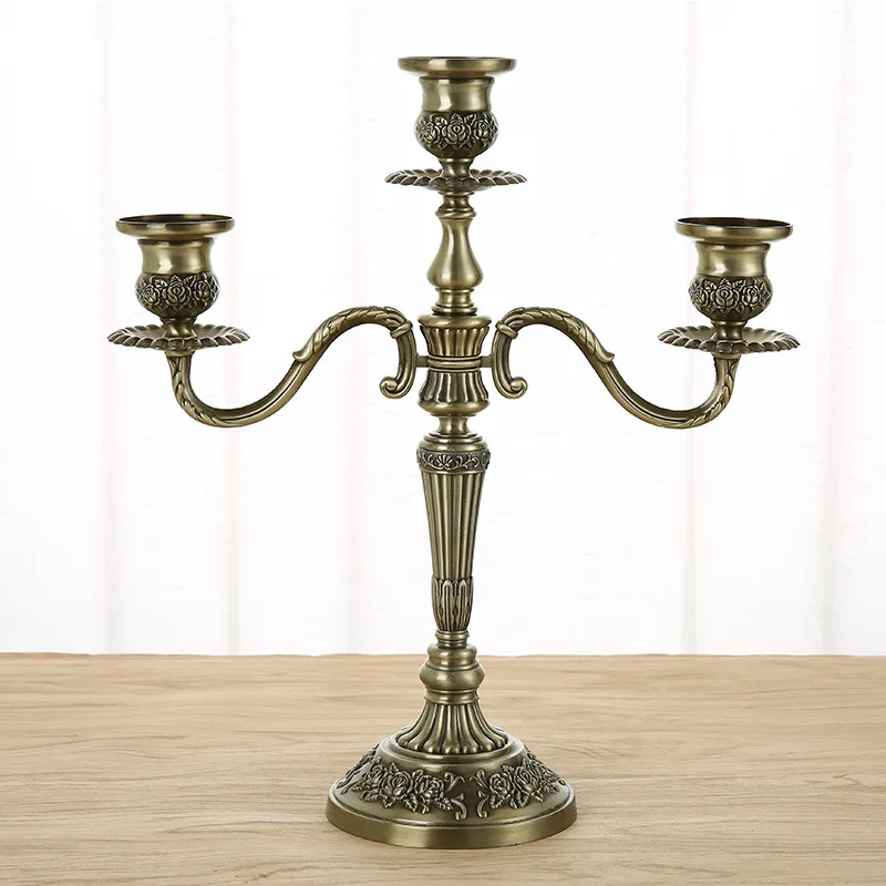 

European candle holder, creative and simple wedding home decoration five bronze candle candle holder