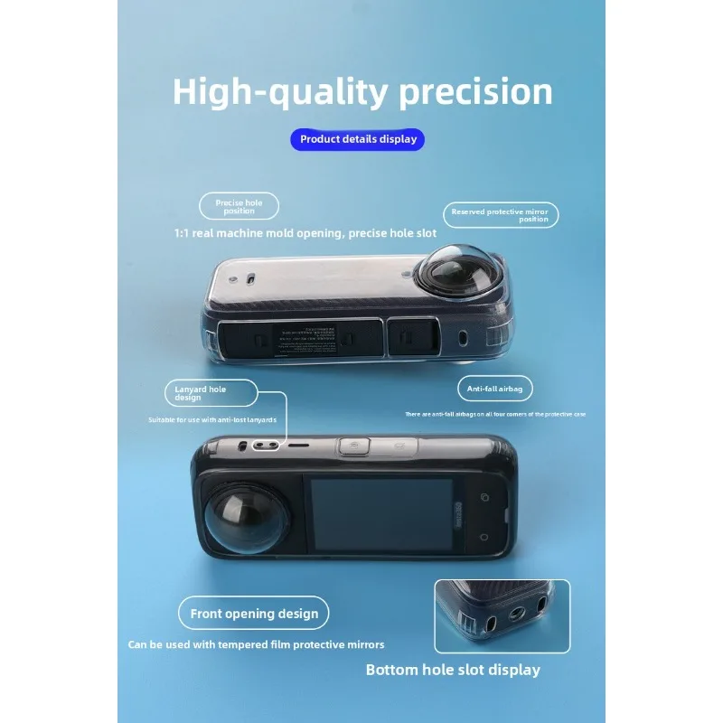 Transparent Protective Case For Insta360 X4 Anti-Scratch All-around Protector Soft TPU Cover For Insta 360 X 4 Accessories